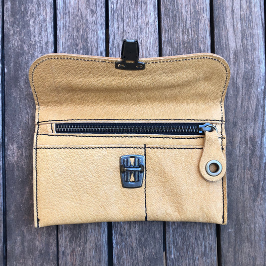 CAOMKA Flat Coin Purse Natural BioCuir® Leather Exclusive Piece No. 7998