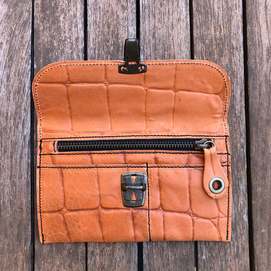 CAOMKA Flat Coin Purse Natural BioCuir® Leather Exclusive Piece No. 8014