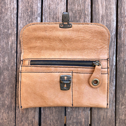 CAOMKA Flat Coin Purse Natural BioCuir® Leather Exclusive Piece No. 7885