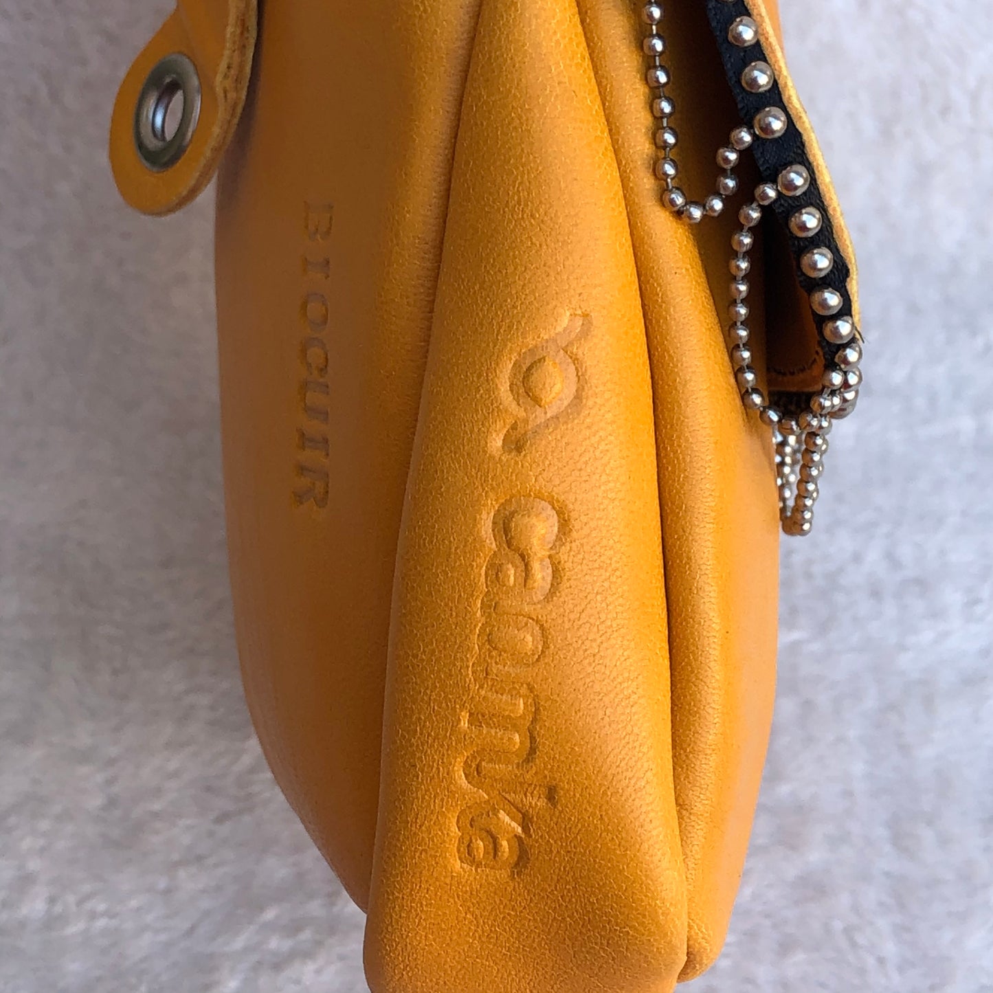 Spezielles Mustard/Orange Plus & Silver BioCuir® Naturleder Einzelstück Nr. 7902