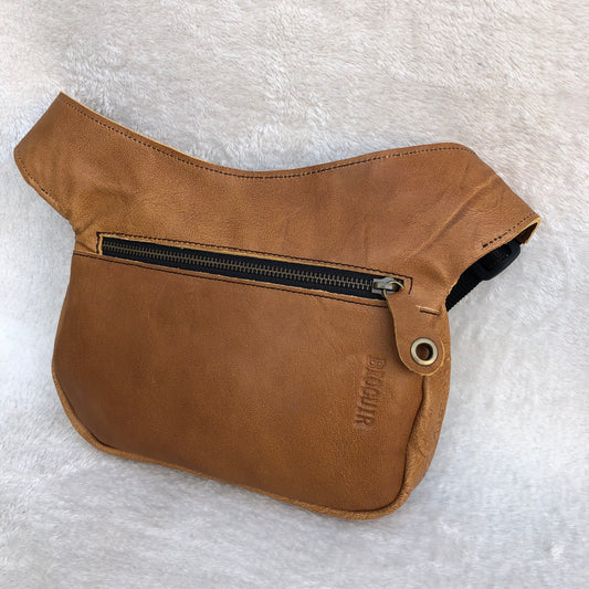 Classic Brown & Old Gold Natural BioCuir® Leather Exclusive Piece No. 8857