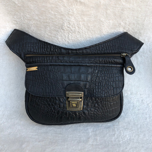 Special Black & Old Gold BioCuir® natural leather Unique Piece No. 8098