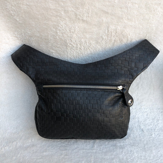 Special Black & Silver BioCuir® natural leather Unique Piece No. 8035