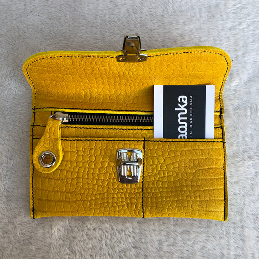 CAOMKA Flat Coin Purse Natural BioCuir® Leather Exclusive Piece No. 8031