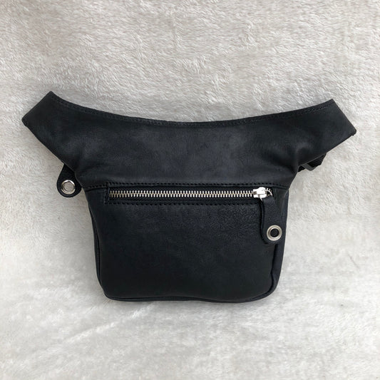 Mini Special Black & Silver Natural leather BioCuir® Unique Piece No. 8228