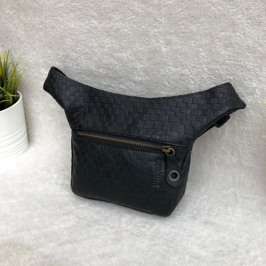 Mini Special Black & Old Gold Natural leather BioCuir® Unique Piece No. 8116