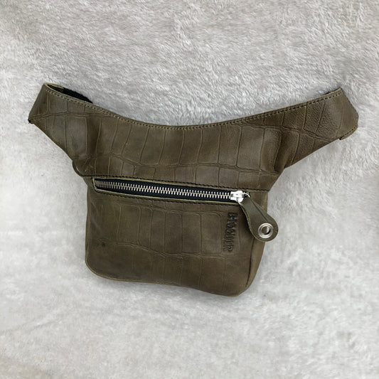 Mini Special Dark Green & Silver BioCuir® natural leather Unique Piece No. 8103