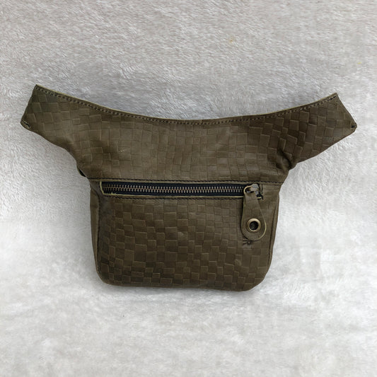 Mini Special Dark Green & Old Gold Natural leather BioCuir® Unique Piece No. 8213