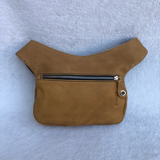 Special Brown Camel & Silver BioCuir® natural leather Unique Piece No. 8135