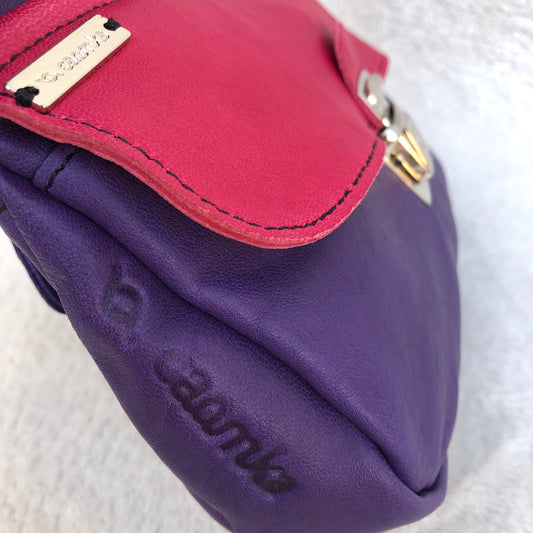 Special Purple - Fuchsia & Silver Natural BioCuir® Leather Exclusive Piece No. 8314