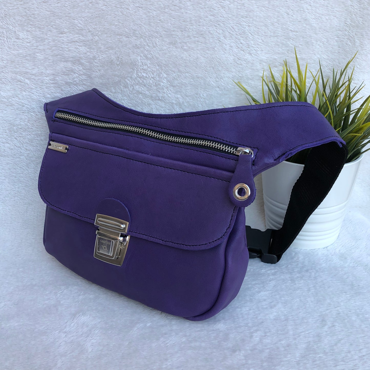 Classic Purple & Silver Natural BioCuir® Leather Exclusive Part No. 8333