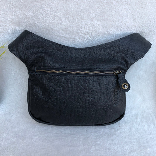 Special Black & Old Gold BioCuir® natural leather Unique Piece No. 8224