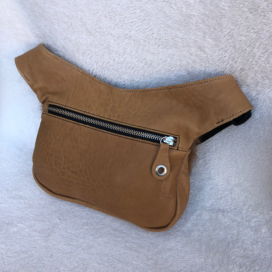 Special Soft Brown & Silver BioCuir® natural leather Unique Piece No. 8241