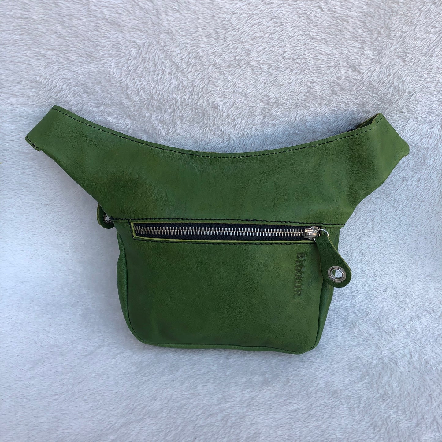 Mini Classic Green & Silver · Piel natural BioCuir® · Pieza Exclusiva Núm. 8290