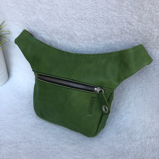 Mini Classic Green & Silver BioCuir® Natural Leather Exclusive Piece No. 8290