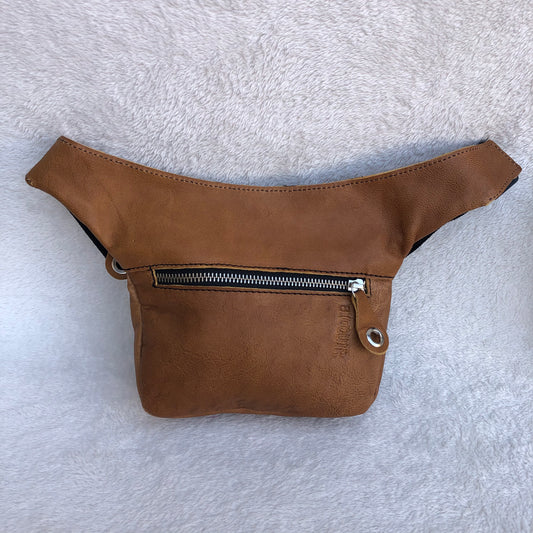 Mini Classic Brown & Silver Natural BioCuir® Leather Exclusive Piece No. 8459