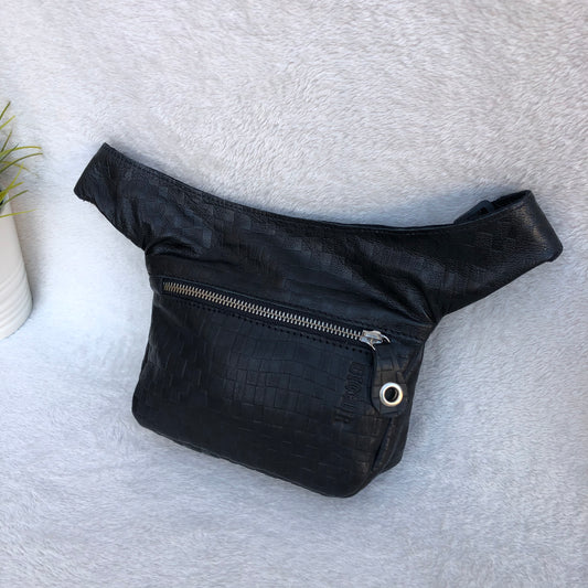 Mini Special Black & Silver BioCuir® natural leather Unique Piece No. 8355