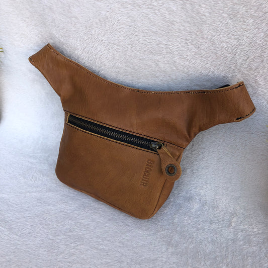 Mini Classic Brown & Old Gold Natural leather BioCuir® Exclusive Piece No. 8275