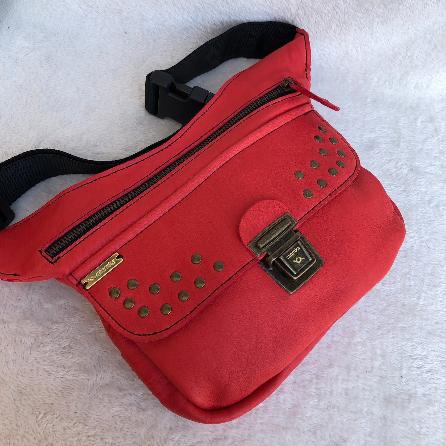 Special Premium Red Old Gold Natural BioCuir® Leather Exclusive Piece No. 8367