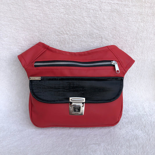 Special Red & Black Vegan Leather. Unique Piece No. 8341