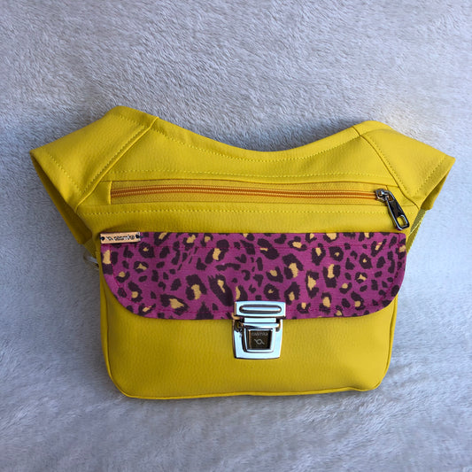 Special Yellow & Animal Print Vegan Leather. Unique Piece No. 8368