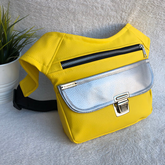 Special Yellow & Silver Vegan Leather. Unique Piece No. 8408