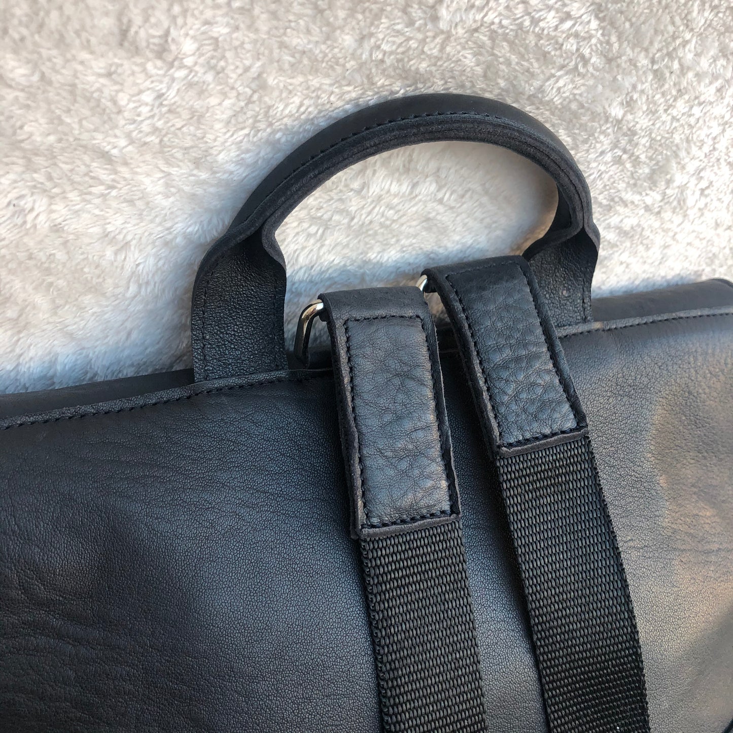 Mochila Vintage "Black” Piel natural BioCuir® · Pieza Única núm. 8484