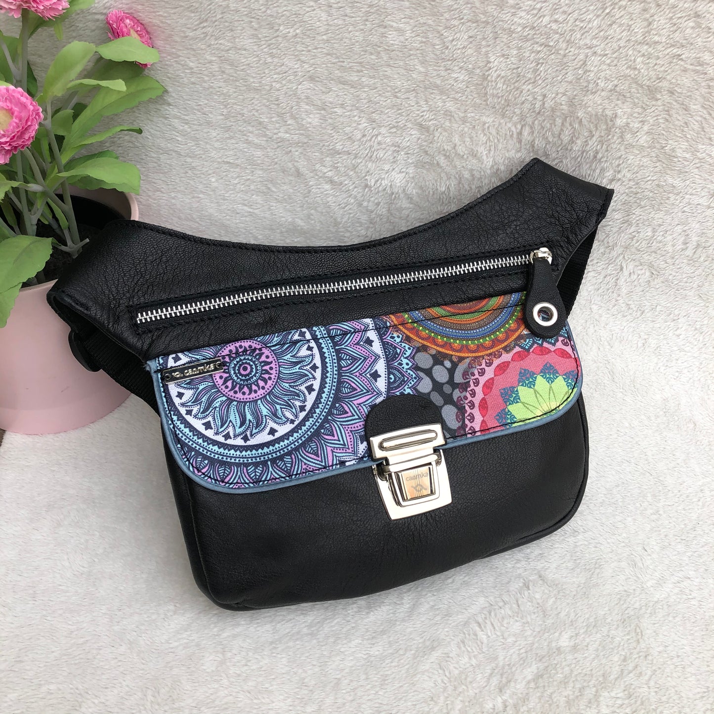 Summer Black & Mandalas · Piel natural BioCuir® · Pieza Única Núm. 8706