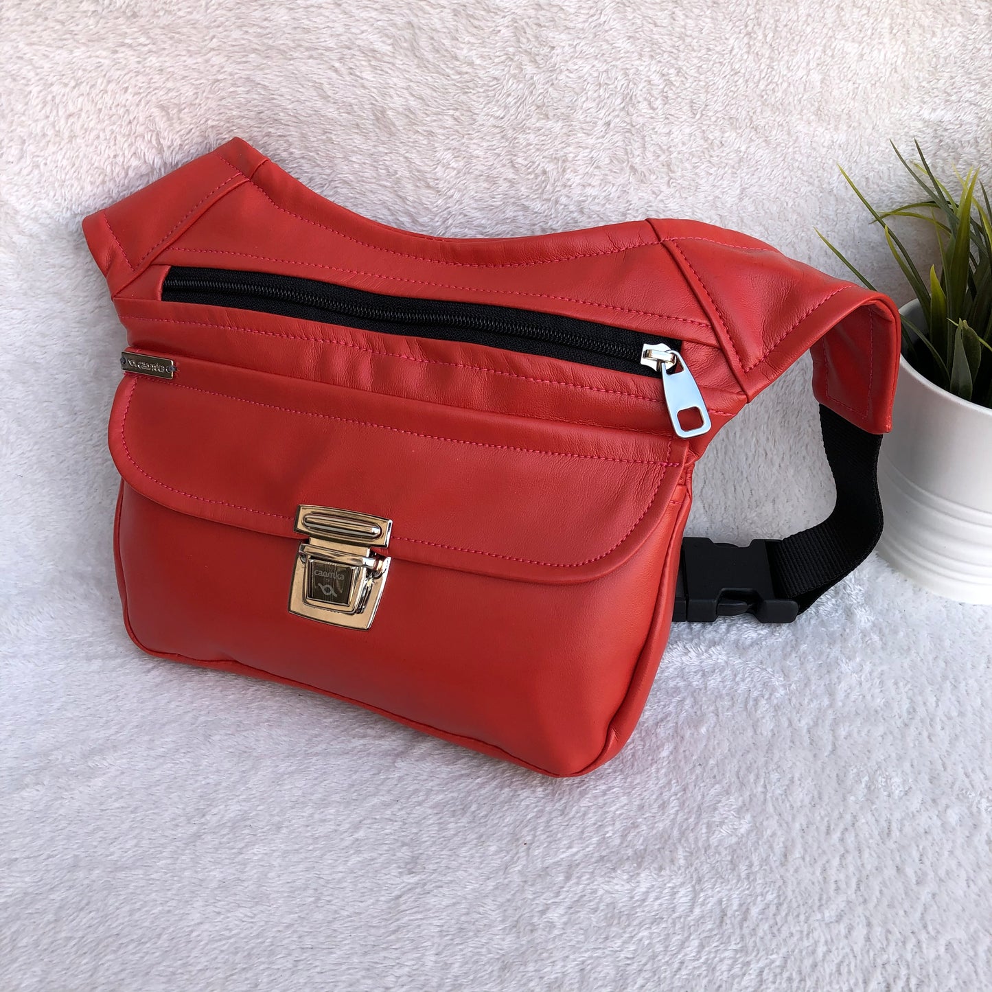 Special Woman in Red Vegan Skin. Signature Piece No. 8738