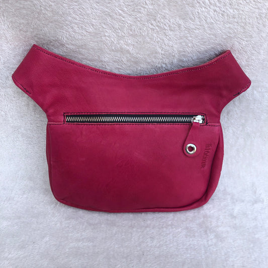 Premium Fuchsia/Pink & Silver BioCuir® natural leather Unique Piece No. 8774