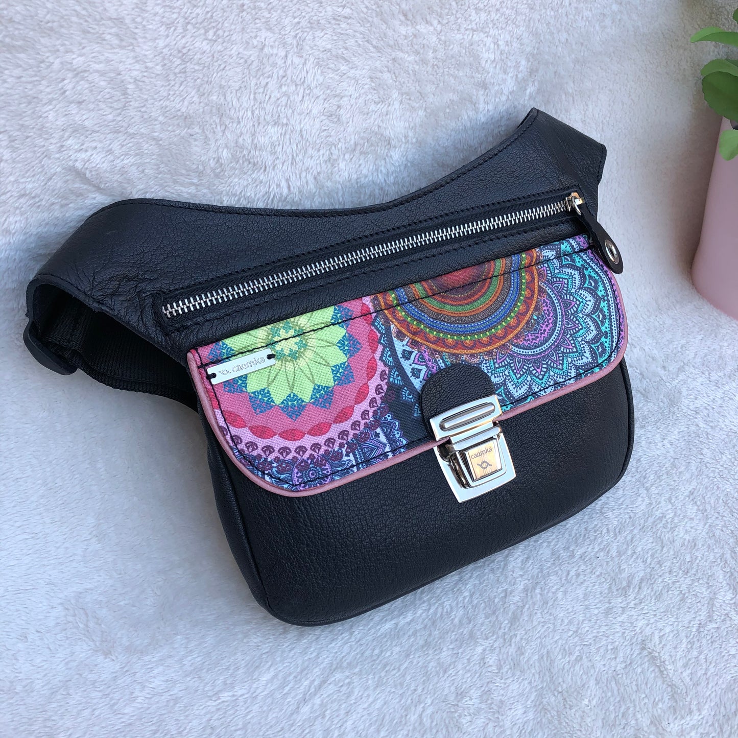 Summer Black & Mandalas · Piel natural BioCuir® · Pieza Única Núm. 8891