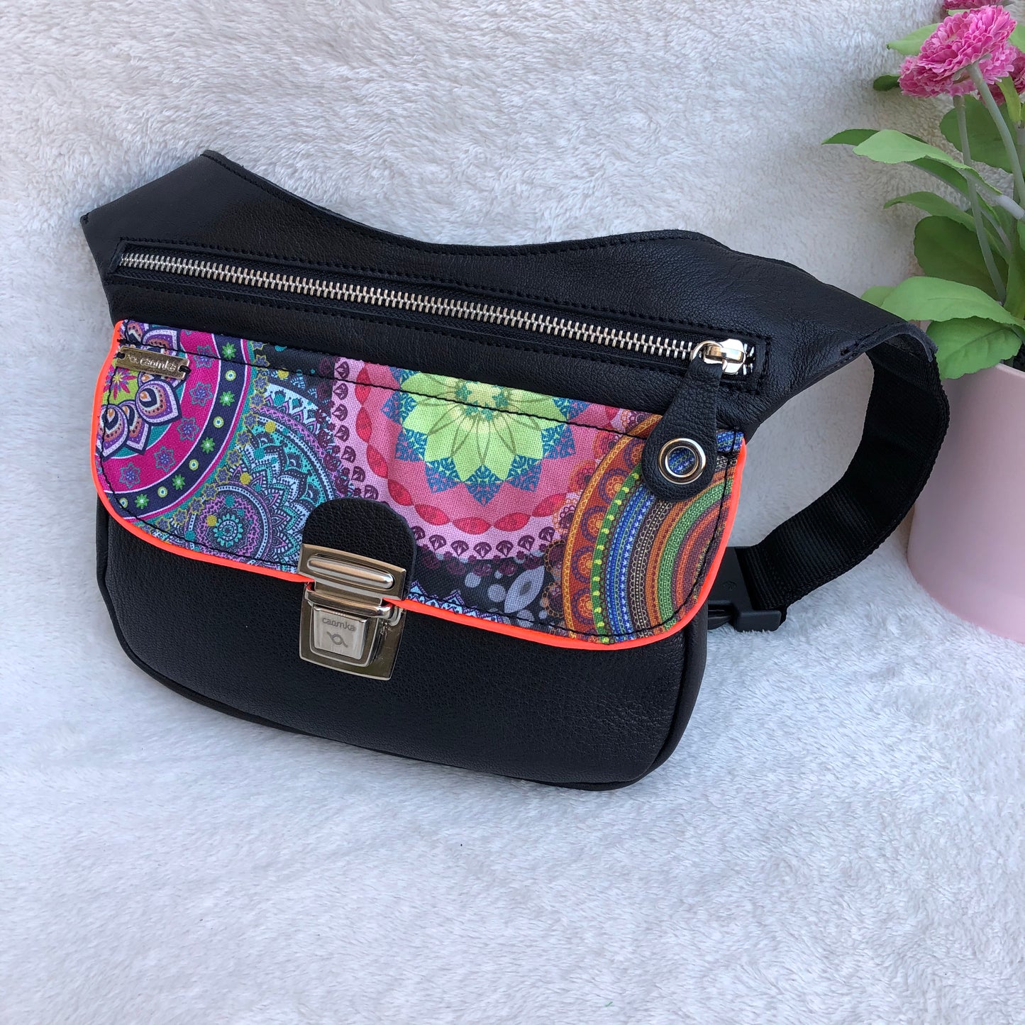 Summer Black & Mandalas · Piel natural BioCuir® · Pieza Única Núm. 8890