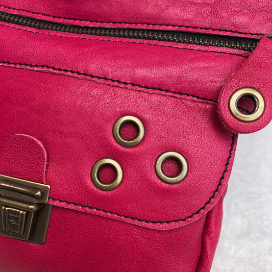Mini Special Fuchsia & Old Gold Natural leather BioCuir® Exclusive Piece No. 8921