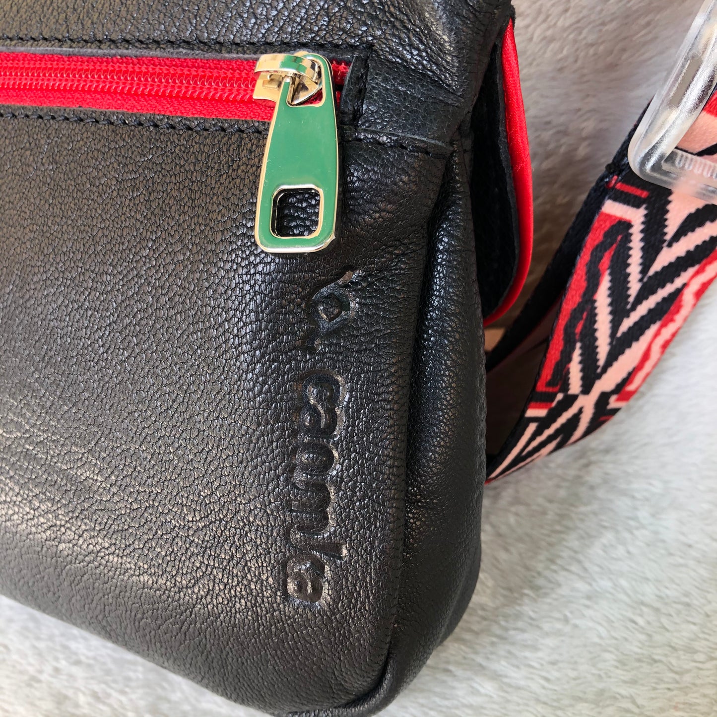 Special Black & Silver Premium Natural BioCuir® Leather Exclusive Piece No. 9177