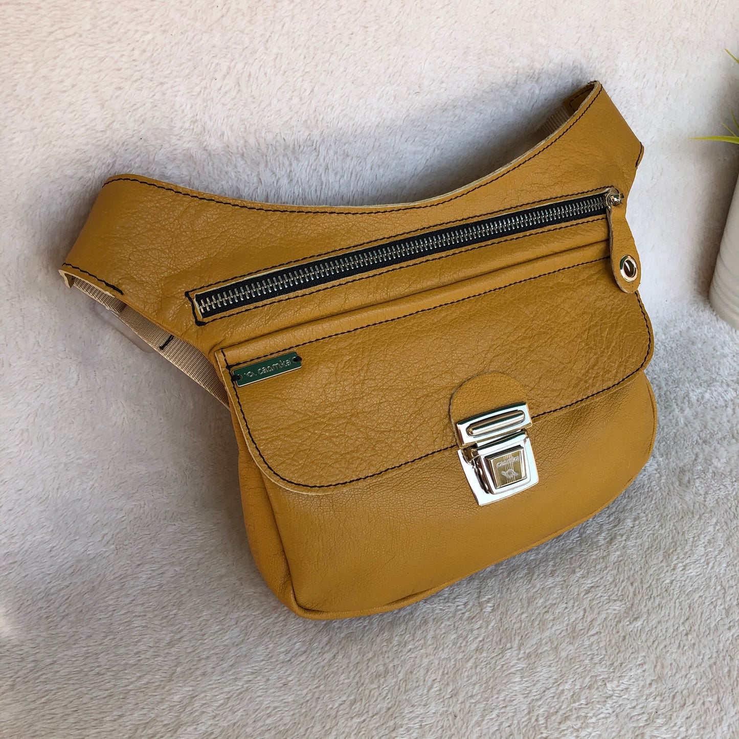 Classic Mustard & Silver · Piel natural BioCuir® · Pieza Exclusiva Núm. 9171