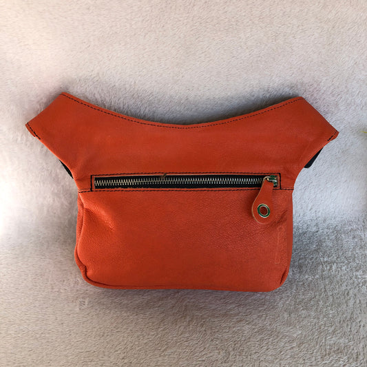 Orange & Silver Natural BioCuir® Leather Exclusive Piece No. 9124