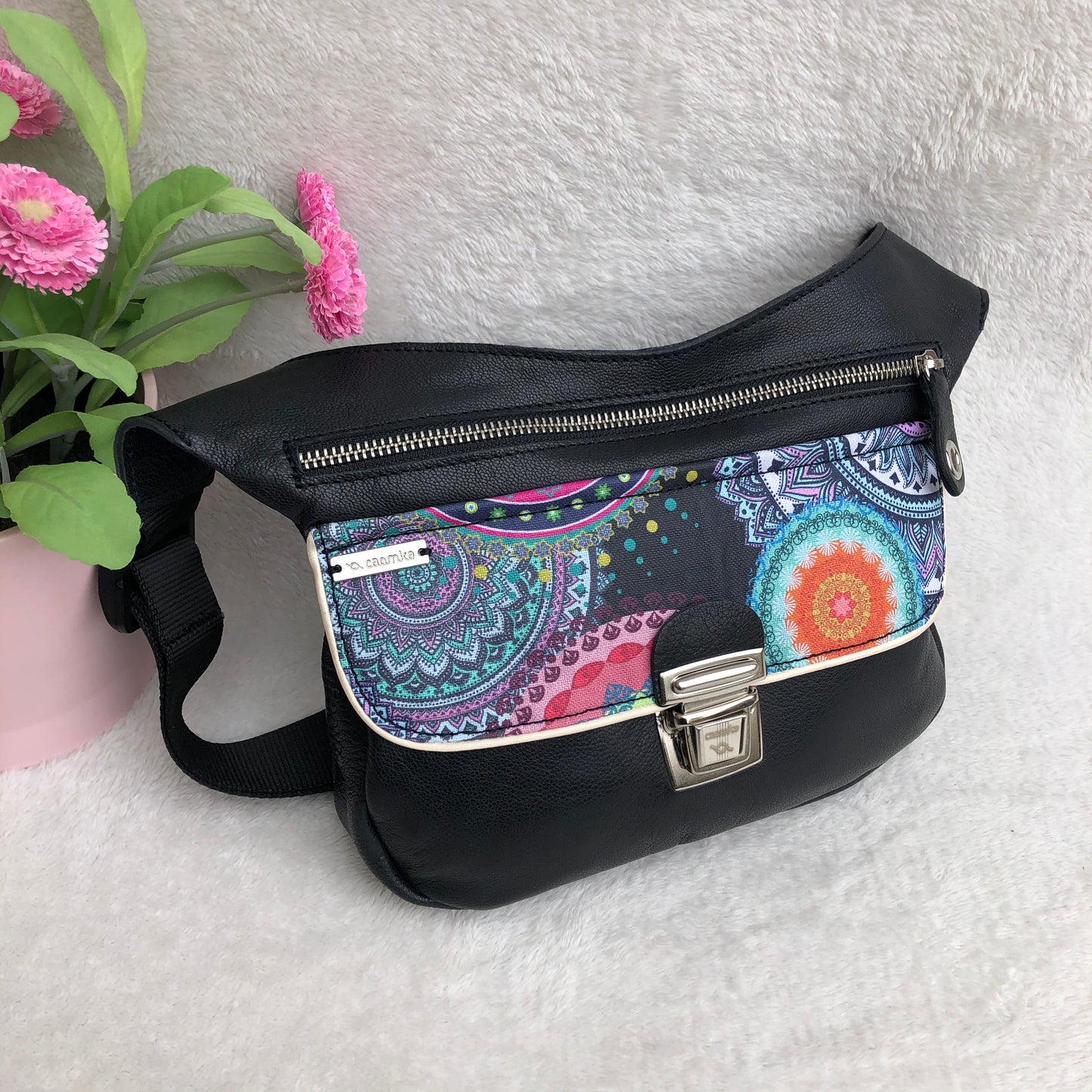 Summer Black & Mandalas · Piel natural BioCuir® · Pieza Única Núm. 9164