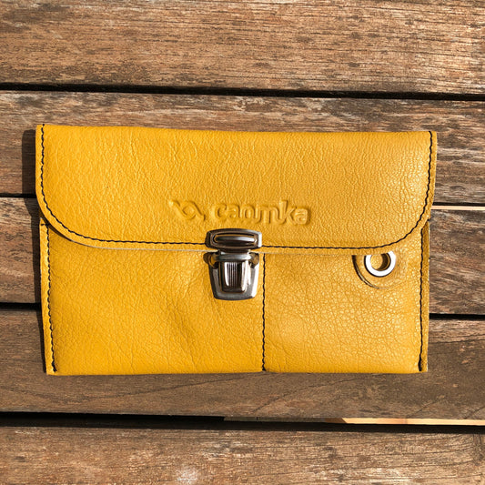 CAOMKA Flat Coin Purse Natural BioCuir® Leather Exclusive Piece No. 9213
