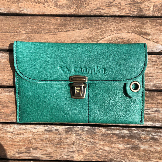 CAOMKA Flat Coin Purse Natural BioCuir® Leather Exclusive Piece No. 9217
