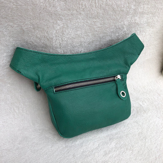 Mini Classic Green & Silver BioCuir® Natural Leather Exclusive Piece No. 9244