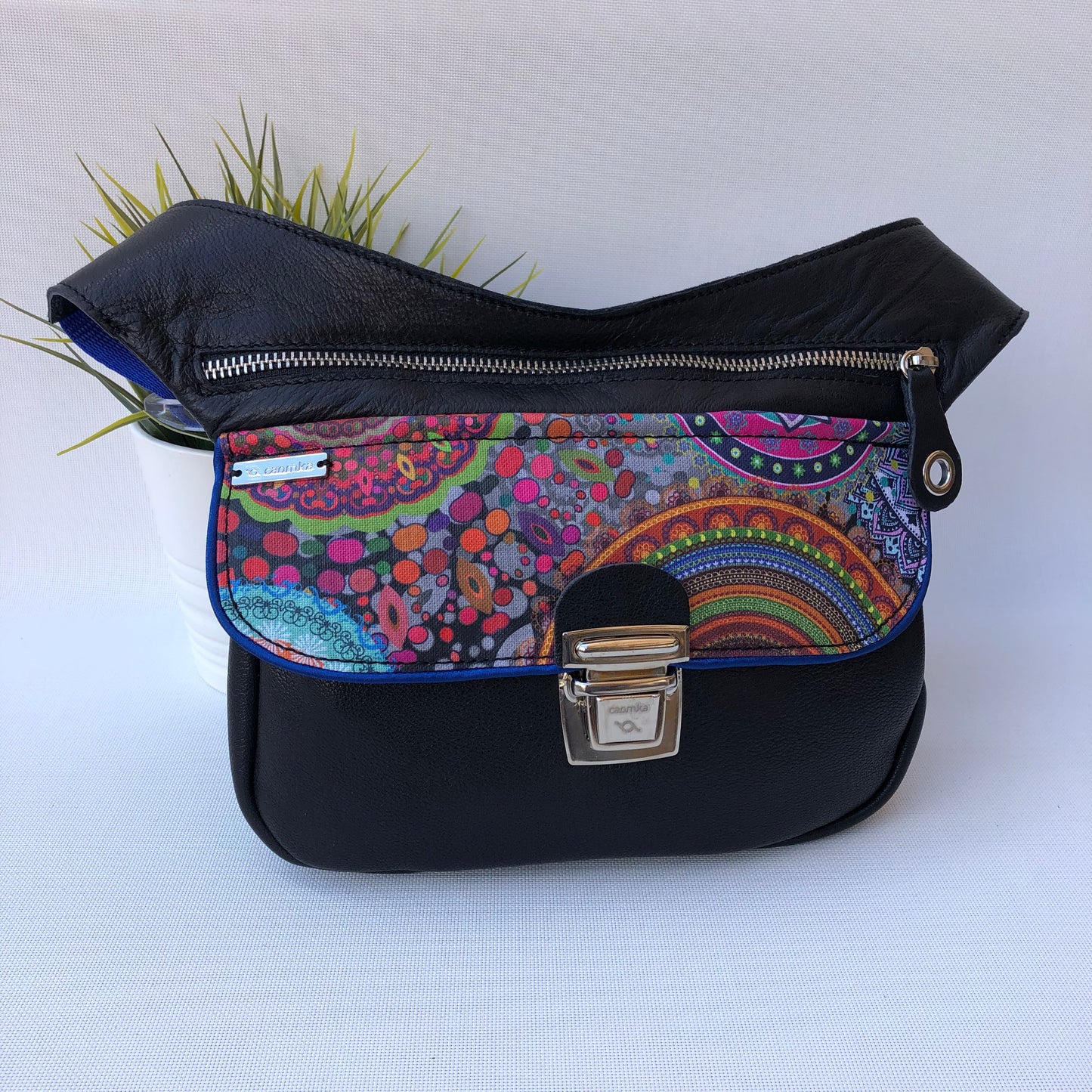 Summer Black & Mandalas · Piel natural BioCuir® · Pieza Única Núm. 9443