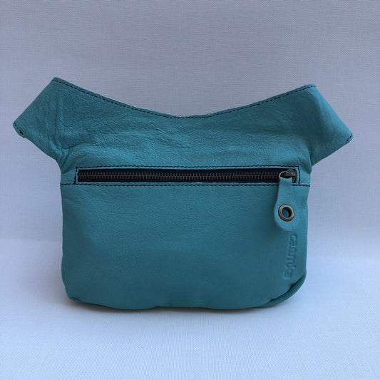 Classic Turquoise & Old Gold Natural BioCuir® Leather Exclusive Piece No. 9544