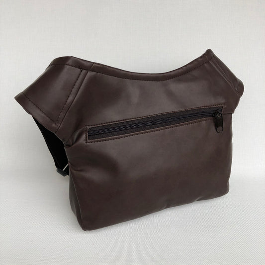 Classic Brown + back pocket Vegan Leather. Unique Piece No. 9632
