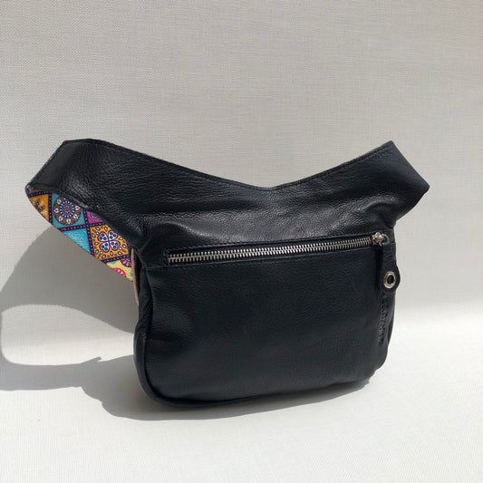 Summer Black & Mandalas BioCuir® Naturleder Einzelstück Nr. 9679
