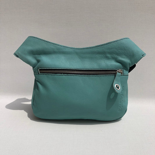 Special Turquoise & Blue - Silver BioCuir® natural leather Exclusive Piece No. 9850