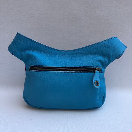 Summer Good Morning Blue & Mandalas BioCuir® Natural Leather Unique Piece No. 9751
