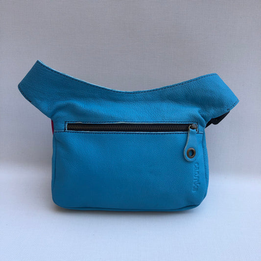 Summer Good Morning Blue & Mandalas Natural BioCuir® Leather Unique Piece No. 9754