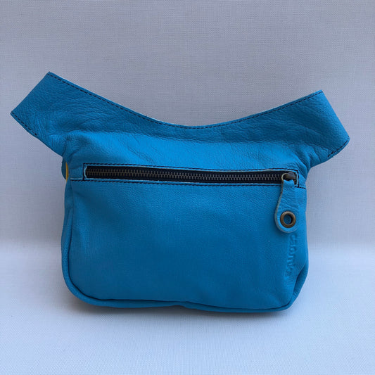 Summer Good Morning Blue & Mandalas BioCuir® Natural Leather Unique Piece No. 9757
