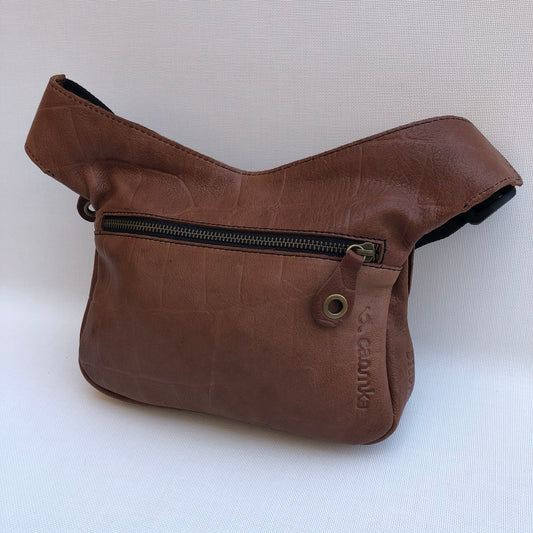Special Brown & Old Gold BioCuir® natural leather Unique Piece No. 10170