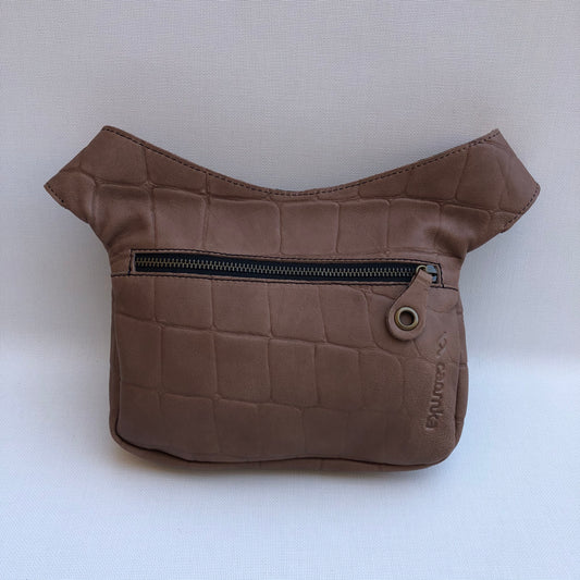 Special Soft Brown & Old Gold BioCuir® natural leather Unique Piece No. 9807